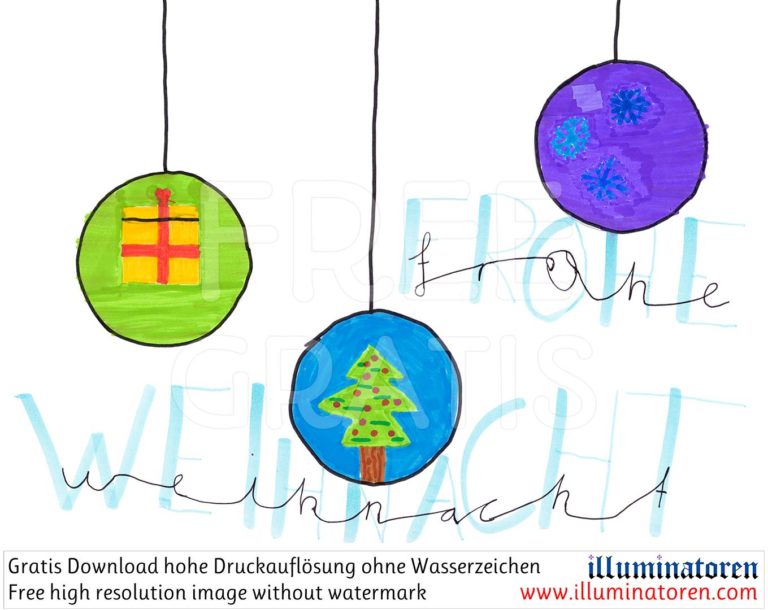 Weihnacht frohe bunte Christbaumkugeln Karte – illuminatoren