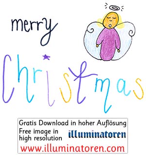 Merry Christmas, Engel, Karte, Zeichnung, Illustration, Druckaufloesung, Gratisbild, Illuminatoren, kirchliche Jugendarbeit, katholische Kirche, Pastoralraum meggerwald pfarreien, Horw, Christentum